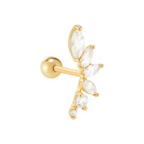 CANNER Real 925 Sterling Silver Earrings For Women Simple Petal Horse Eye Piercing Stud Earrings Zircon Jewelry Pendientes