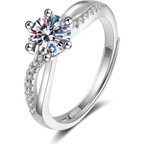 Mozanstone New One Carat Interwoven Love Ring For Women Female Wedding Design Accessories Wholesale Lots Bulk Romantic