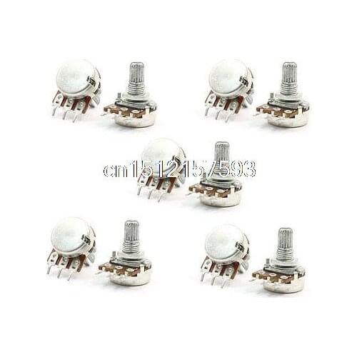 10pcs 5K ohm 6mm Split Knurled Shaft Single Linear Rotary Potentiometer