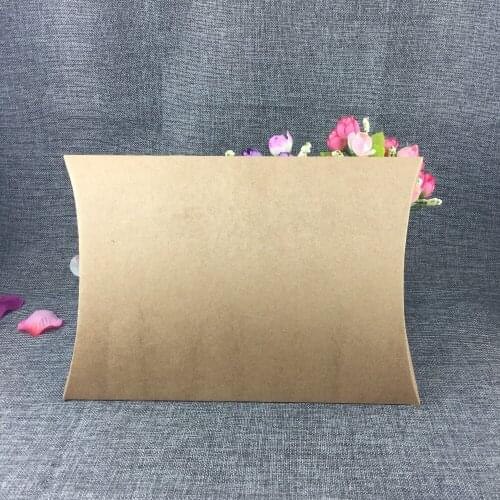 12 pcs 30x 21 x 3.5 cm Vintage kraft paper pillow box clothes / candy / biscuits / snacks / jewelry collection box free shipping
