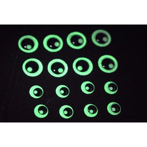 Tigofly 200 pcs 4mm/6mm 3D Luminous Fishing Lure Eyes Jigs Crafts Glow In the Dark for Hooks Baits Night Fly Tying Materials
