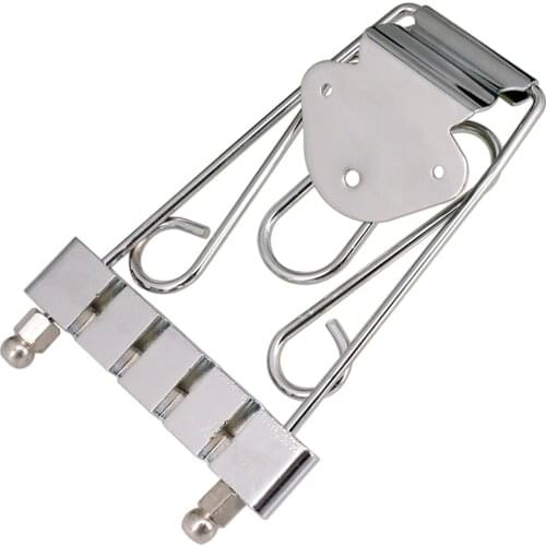 4 String Guitar Electric Bass Trapeze Tailpiece Bridge with Wired Frame Semi Hollow Musical Instrument Parts Replacement DIY