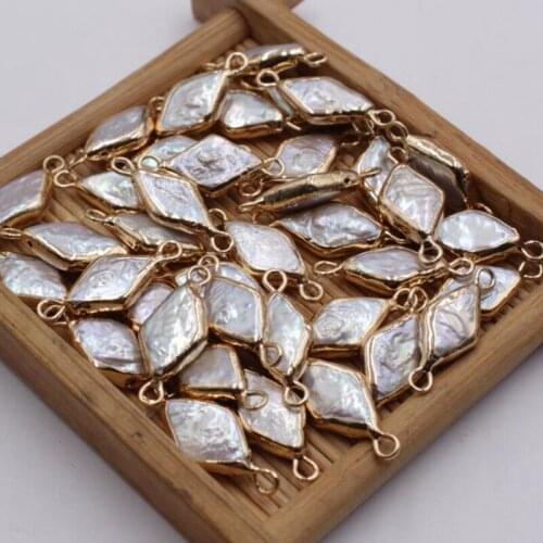 5pcs/lot natural Freshwater Pear Charms Geometry Loose Beads Pearl Charms For DIY Baroque Pearl jewelry accessories