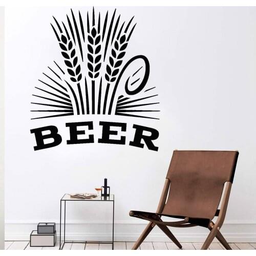 Alcohol Drinking Pub Wall Stickers Bar Brewery Beer Foam Mill Vinyl Wall Decals Reaturant Interior Modern Home Decoration Z186