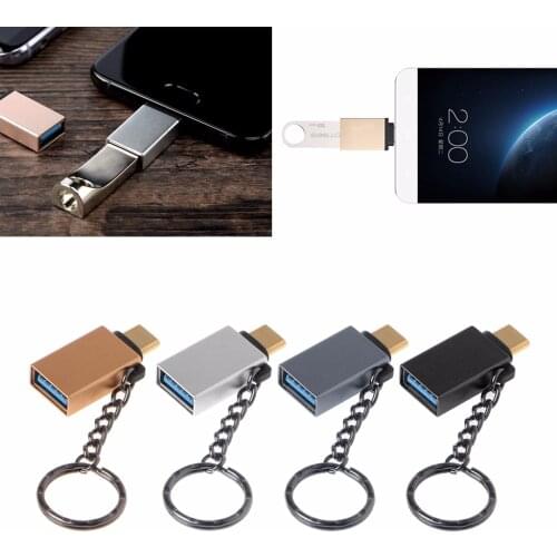 Aluminum Portable Type C To USB 3.0 Female OTG Converter Adapter For Macbook Note8 S8 G6 G5 Xiaomi Huawei Sony-T4ME