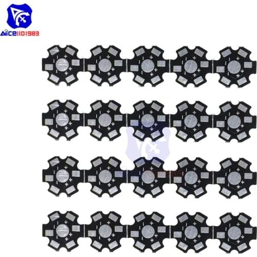 20PCS/Lot 20MM 1W 3W 5W High Power LED Universal Aluminum Plate Heat Sink Black High Power