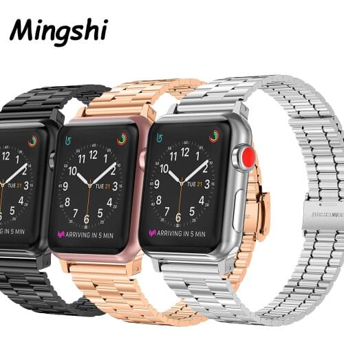 Stainless Steel Band For Apple Watch6 5 4 3 2 1 42mm 38mm 40MM 44MM Metal Watchband Bracelet Strap for iWatch Series Accessories
