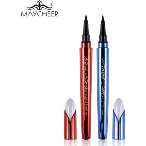 MAYCHEER Brand Makeup Silk Black Liquid Eyeliner Pencil Waterproof Longlasting Quick Dry Vitamin E Eye Liner Pen Make Up