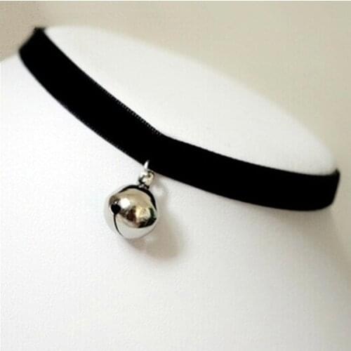 Harajuku Style Sexy Gold Silver Color Bell Pendant Chokers Necklace For Women Gothic Punk Velvet Chain Collars Choker Jewelry