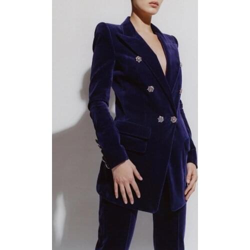 DEIVE TEGER Women's Velvet Trouser Suits