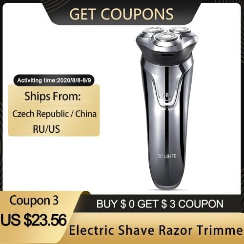 SOOCAS SO WHITE Electric Shave Razor Trimmer Beard for Men Dry Wet Shaving Mode Comfy Clean Manual Shaving Machines ES03