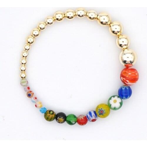 Go2Boho Women Bracelet Jewelry Popcorn Beads Fashion Girl Bracelets Japan Fadeless Golden Beaded Braclet Handmade Gift Wholesale