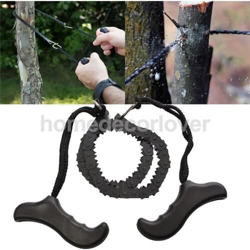 Fast Outdoor Steel Wire Saw Camping Survival Hunting Manual Pocket Chain Saw