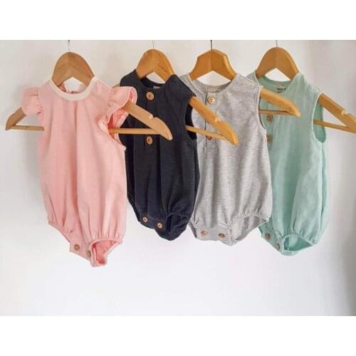 Sleeveless Bodysuit Overall Jumpsuit Outfit Summer Clothes Baby Boys Solid Romper