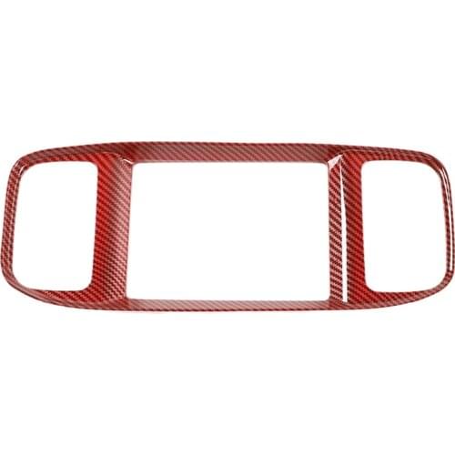 Carbon Fiber Red Interior Navigation Frame Cover Trim for Dodge Charger 2015-2021