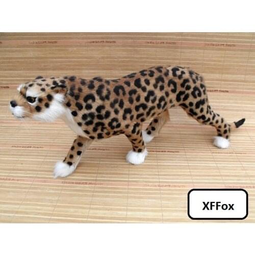 Big simulaiton leopard model resin&fur real life leopard doll gift about 55x10x19cm xf0751