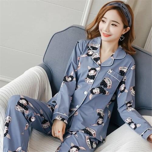 Long Sleeve Cute Cotton lolita Pajamas Womens Cardigan Large Size Confinement Clothing Students Nightgown Nightwear Female