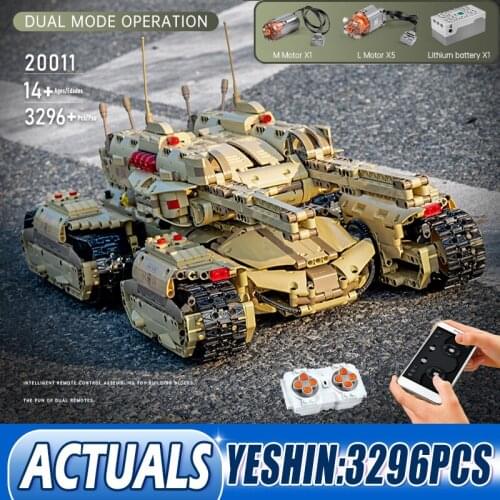 MOULD KING 20011 Remote Control Ww2 Military Car MOC-59688 Mammoth Tank App RC Vehicle Toys Building Blocks Bricks Kids Gifts