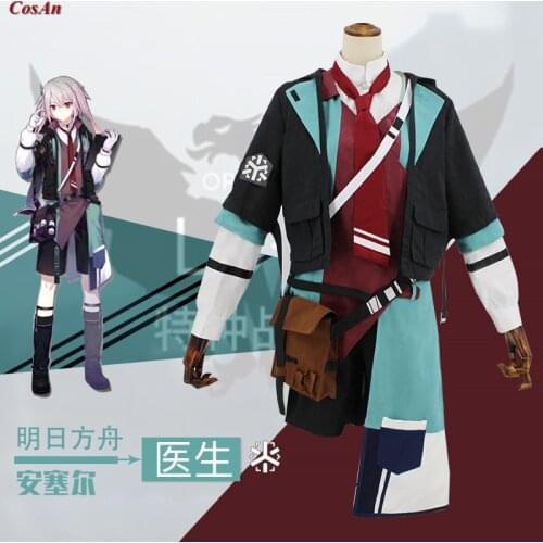 New Game Arknights Ansel Cosplay Costume RHODES ISLAND Doctor Uniform Unisex Activity Party Role Play Clothing S-XL