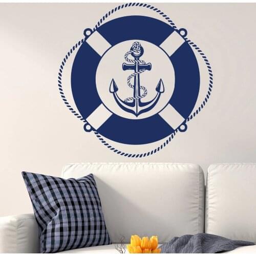 Huge Great Anchor Ocean Style Wall Stickers Home Kids Bedroom Special Decor Vinyl Wall Decals Ship Sailing Anchor Pattern Wm-362
