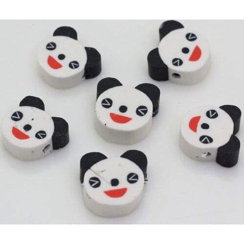 Wholesale 10MM Cartoon Panda Polymer Clay Slices Kawaii Clay Cane Slices Dollhouse Animal Panda Slice Nail Art Deco
