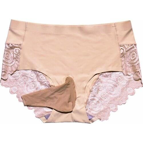 Sexy Men Panties High Quality Lace Ice Silk Seamless Penis Sheath Cock Pouch Briefs Thong Erotic Underwear Sissy Fetish Lingerie