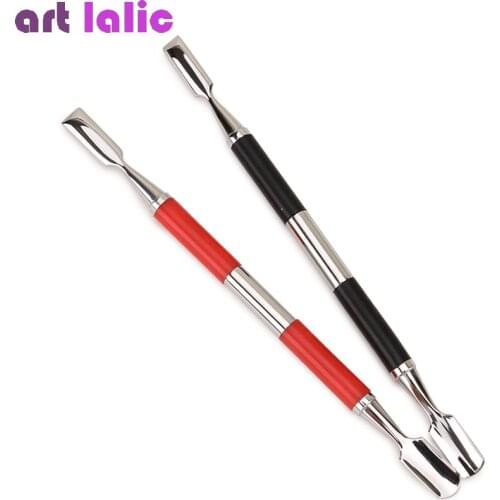 1pc Silicone Stainless Steel Nail Cuticle Pusher Tweezer UV Gel Polish Dead Skin Push Remover Nail File Manicure Art Tool