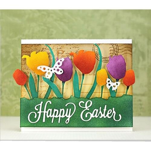 Letters Happy Easter Words Metal Cutting Dies Stencils For DIY Scrapbooking Decorative Embossing Handcraft Dies Scrapbooking