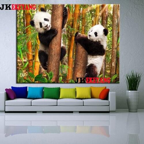Full Square Round Diamond Embroidery DIY Diamond Painting Cute panda Cross Stitch kit mosaic Y4485