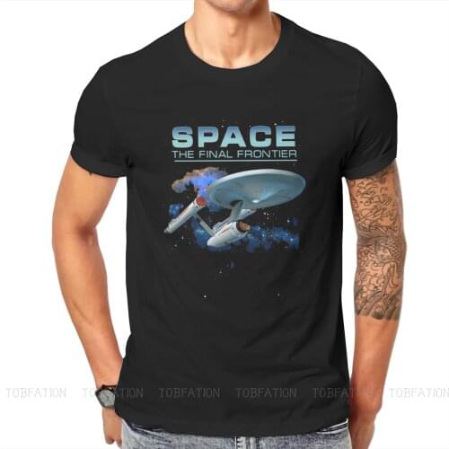 The Final Frontier Round Collar TShirt Star Trek Trekkers TOS Space Film Pure Cotton T Shirt Men Tops New Design Plus Size
