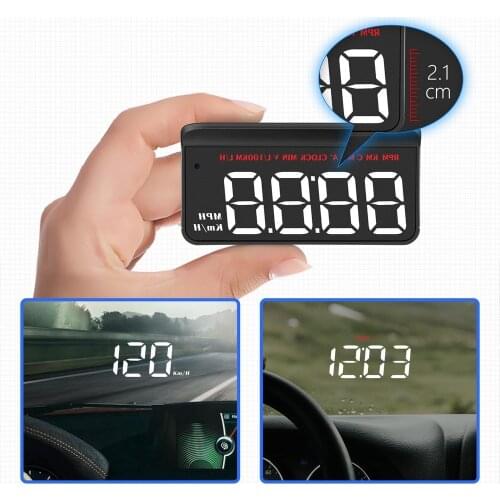 New M5 Car HUD OBD2 Head Up Display Fuel Consumption Coolant Voltage Projector Windshield Auto Electronic Overspeed RPM Alarm