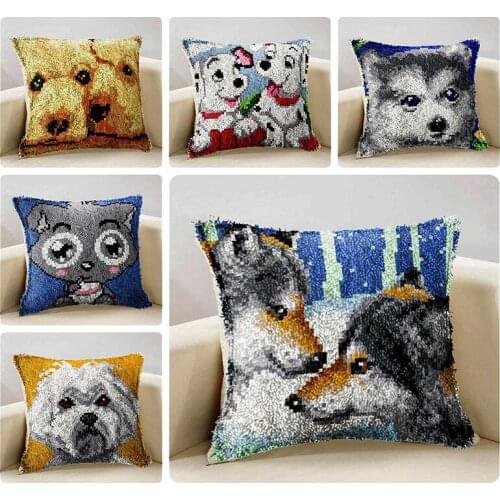 Cartoon Animal Series Carpet Embroidery Cross-stitch Pillowcase Latch Hook Kits Rug Diy Craft Kits for Adults D