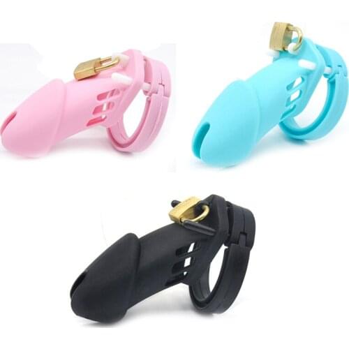 Prison Bird Male Chastity Cock Cages Sex Toys Penis Belt Lock with Five Penis Rings Chastity Cage Penis Cock Ring Male Chastity