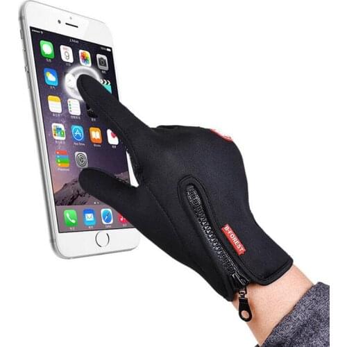 Windstopers Gloves Anti Slip Windproof Thermal Warm Touchscreen Glove Breathable Tactico Winter Men Women Black Zipper Gloves