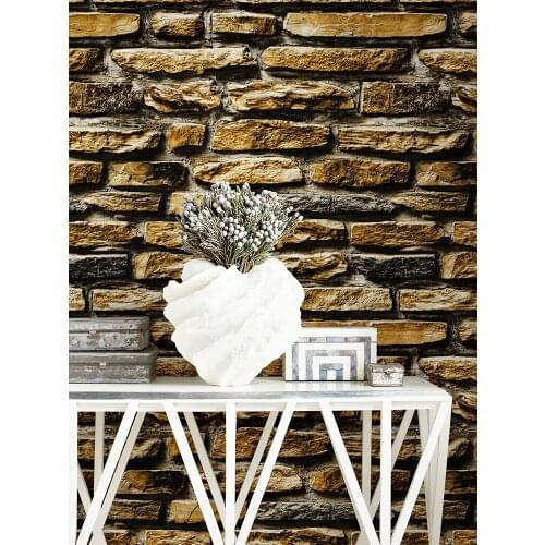 Vintage Tile Wallpaper 3d Coffee Store Wall Wallpaper PVC Waterproof Wall Paper Roll For Warbershop Living Room Home Decor