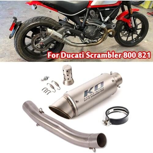 Exhaust System Muffler DB Killer Pipe Slip On Middle Link Tube Connect Section For Ducati Scrambler 800 821 Classic Monster 797