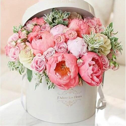Yumeart 5D DIY Mosaic Diamond Painting Rhinestones Flower Gift Box Full Square Diamond Embroidery Peony Rose Beaded Pictures Art