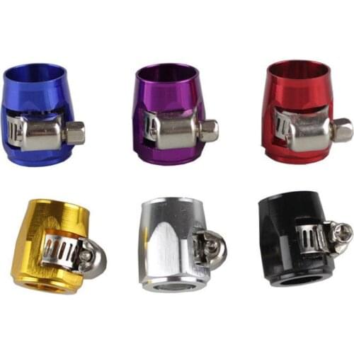 Hose Clamp AN4 AN6 AN8 AN10 Fuel Pipe Clip Oil Water Tube Hose Fittings Finisher Clamps Hex Finishers