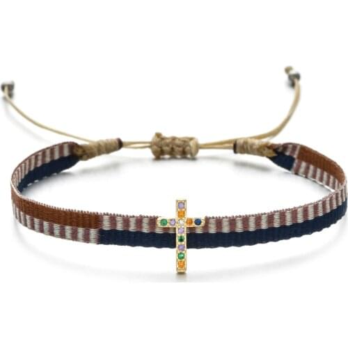 ZMZY Crystal Cross Charm Beads Bracelet Women Jewelry Gift Boho Fashion