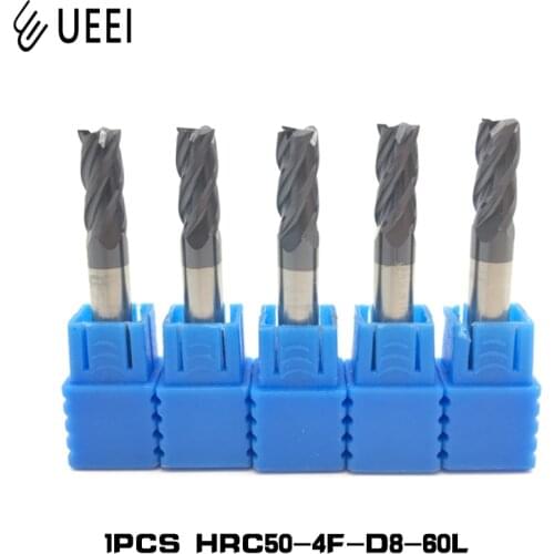 1pcs Flat Endmills End Mill HRC50 D8-D12 60L 75L 4Flute Extra Long Solid Carbide Aluminum Cutter CNC Lathe Milling Cutter Tools