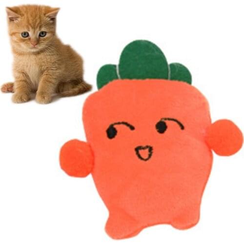 1PC Plush Cat Toy Catnip Kitten Chew Toy Cat Interactive Toy Soft Vegetables Shape Cat Teething Toy Pet Training Supplies
