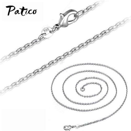 1PC Nice Findings 16"-30" Necklace Chains O Genuine 925 Sterling Silver Link Rolo Chain+Lobeter Clasp Pendant Cheap