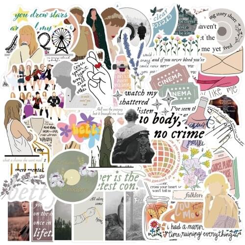 10/50pcs Taylor Alison Swift Stickers Waterproof PVC Luggage Skateboard Guitar Stationery Graffiti Singer Sticker Kids Toys