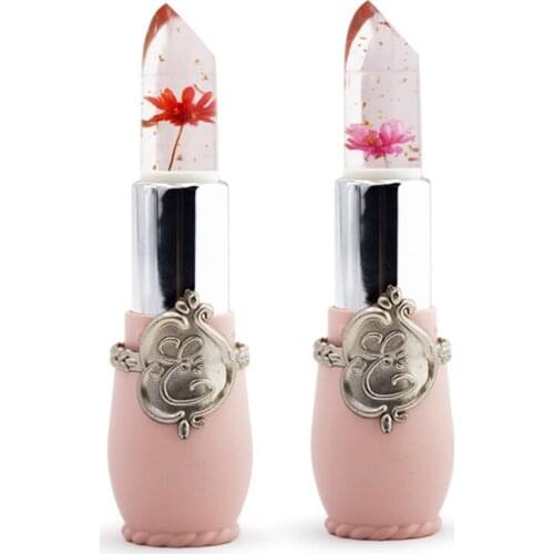 2pcs Crystal Jelly Lipstick ic Temperature Change Color Lip Balm Makeup - Light Pink & Red