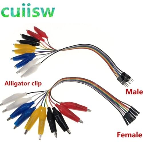 20cm 30cm Color end alligator clip jumper wire male and female alligator clip dupont wire test lead jumper cable DIY