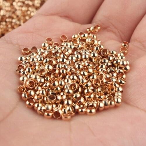 500pcs/lot Silver Color Metal Ball Crimp End Beads 2/2.5/3 mm Stopper Spacer Beads for Diy Jewelry Making Findings Components