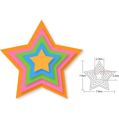 6 Layers Star frame Metal Cutting Dies 2020 new Scrapbooking Stencil DIY Paper Card Decorative Embossing Die Cut Craft Dies