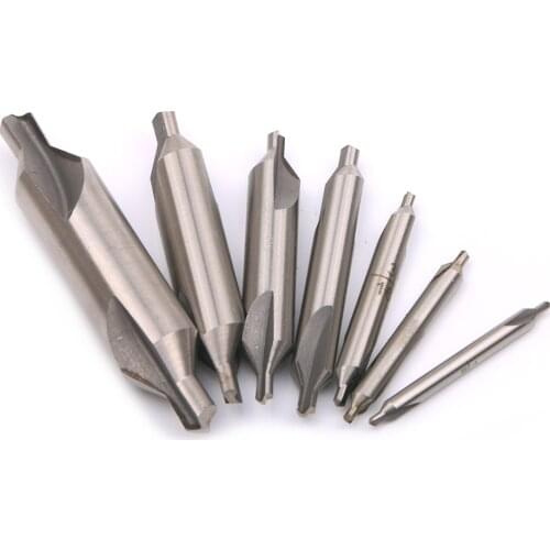7pcs A-Type HSS Combined Center Drill Double End 60 Degree Angle Countersink Bit 1/8,5/32,3/16,1/4,5/16,3/8,1/2