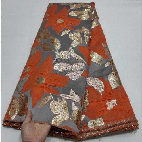 African Jacquard Lace Fabric Brocade Cloth High Quality Nigerian Damask Floral Material Dentelle Africaine Tissus 5Yards DJB13