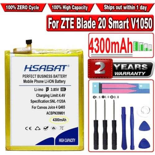 HSABAT 4300mAh Li3949T44P8h906450 Battery for ZTE Blade 20 Smart V1050